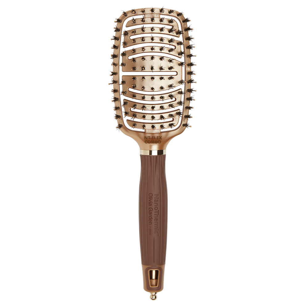 Olivia Garden Expert Care Flex Boar&Nylon Bristles Gold&Brown Olivia Garden Expert Care Flex Boar&Nylon Bristles Gold&Brown