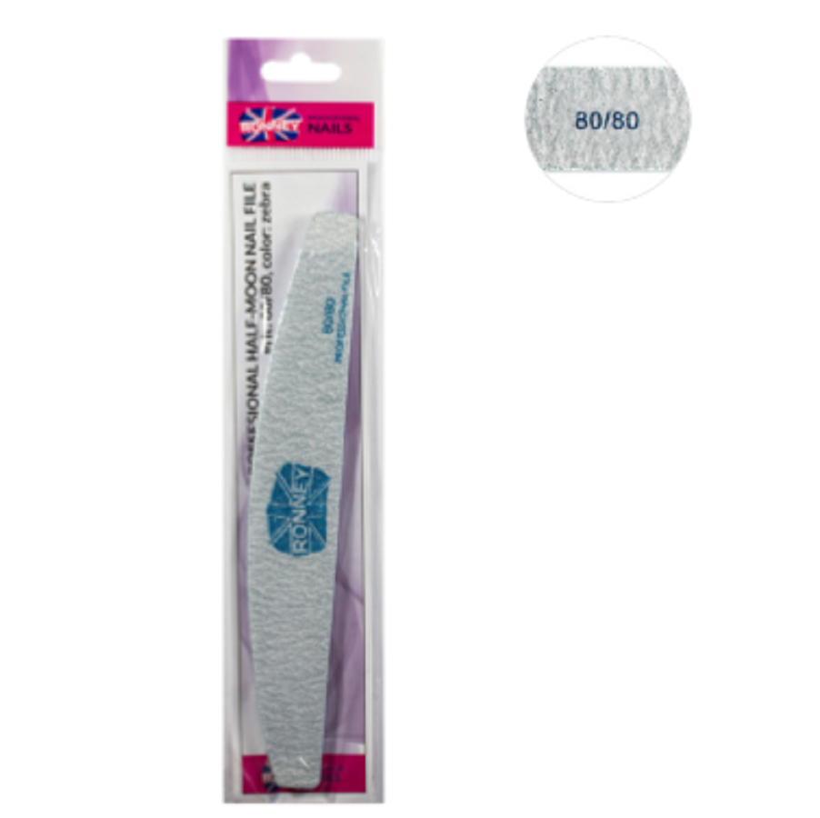 Ronney Professional Premium Nailfile Half-Moon 80/80 Zebra SALE Ronney Professional Premium Nailfile Half-Moon 80/80 Zebra SALE