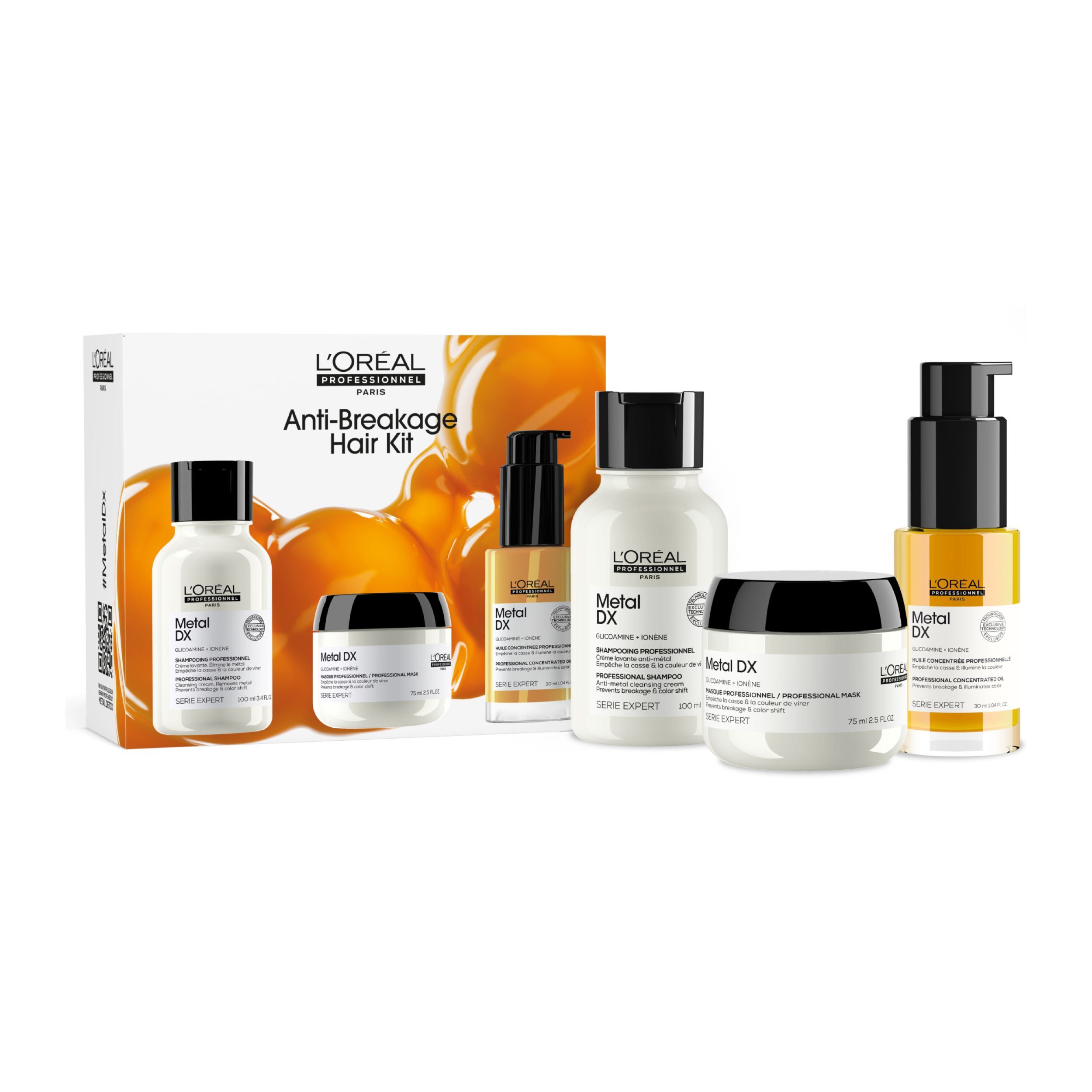 L’Oréal Professionnel Paris Serie Expert Metal DX Trio Discovery Kit​ (Shampoo 100ml, Maske 75ml, Öl 30m)