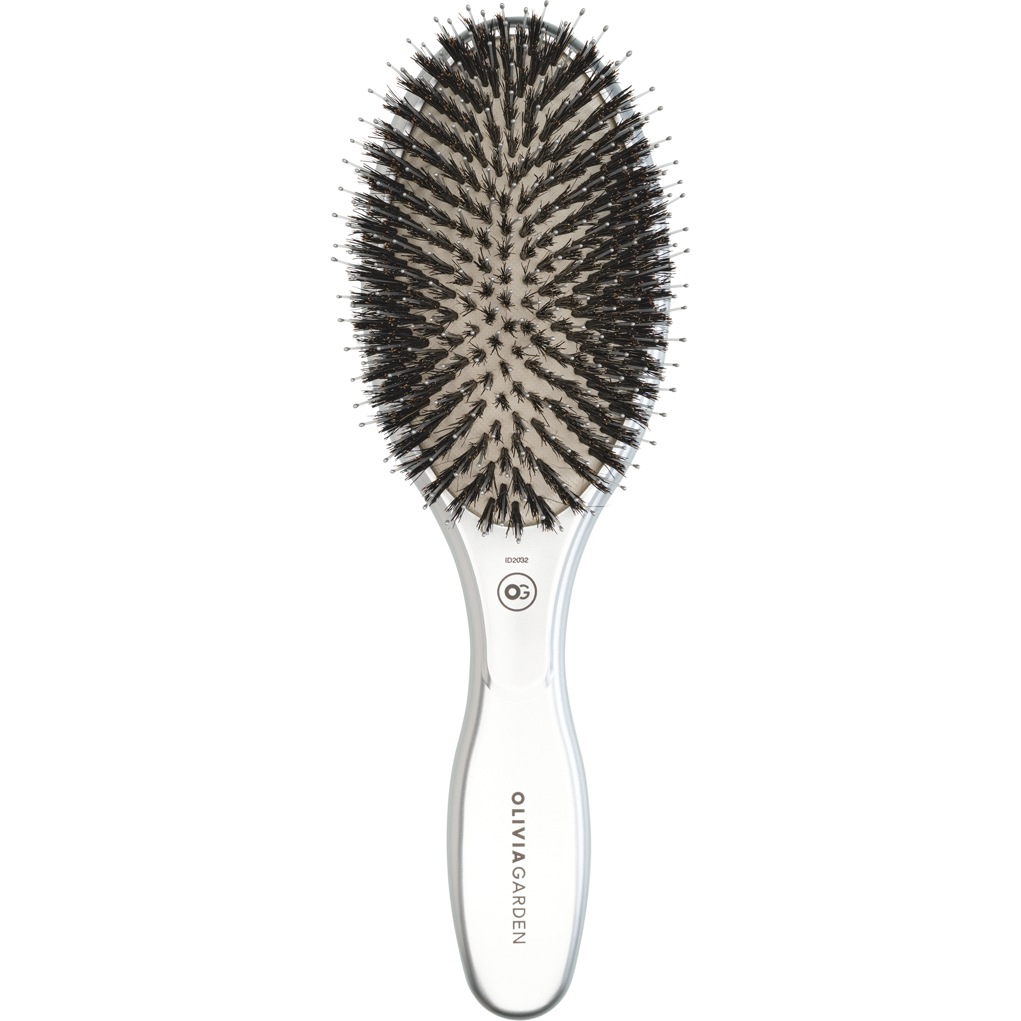 Olivia Garden Expert Care Oval Boar&Nylon Bristles Silver Olivia Garden Expert Care Oval Boar&Nylon Bristles Silver