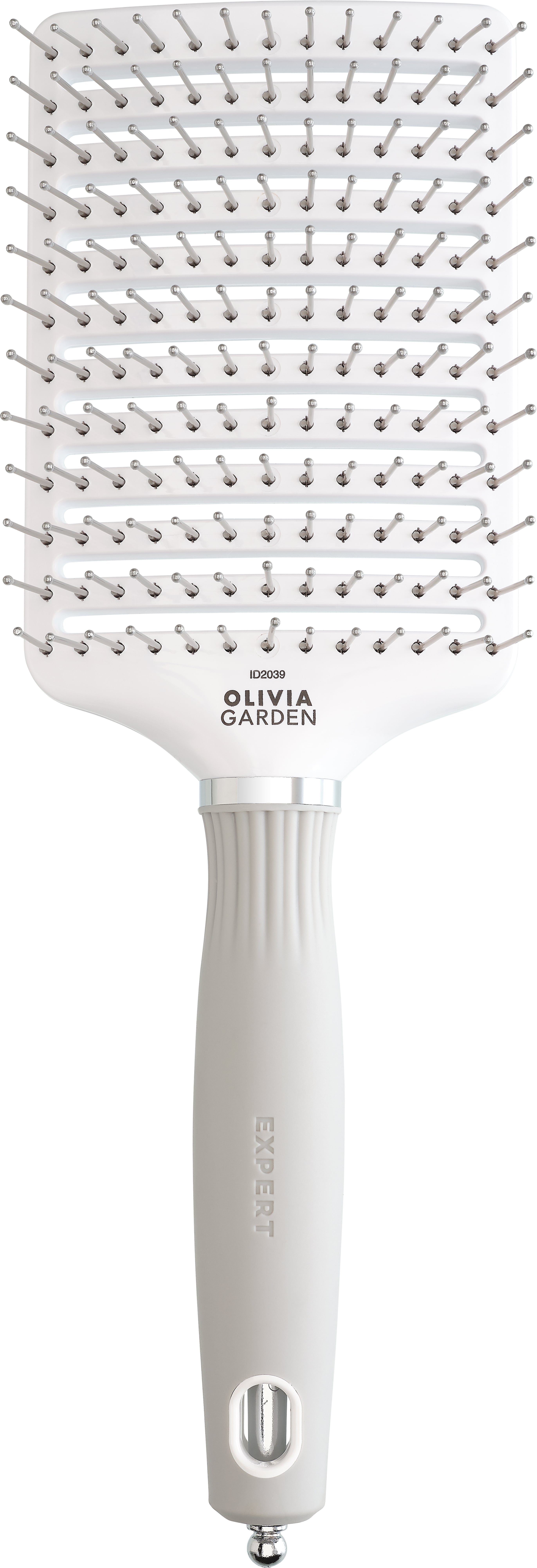 Olivia Garden Expert Care Vent Nylon Bristle White&Grey L Olivia Garden Expert Care Vent Nylon Bristle White&Grey L