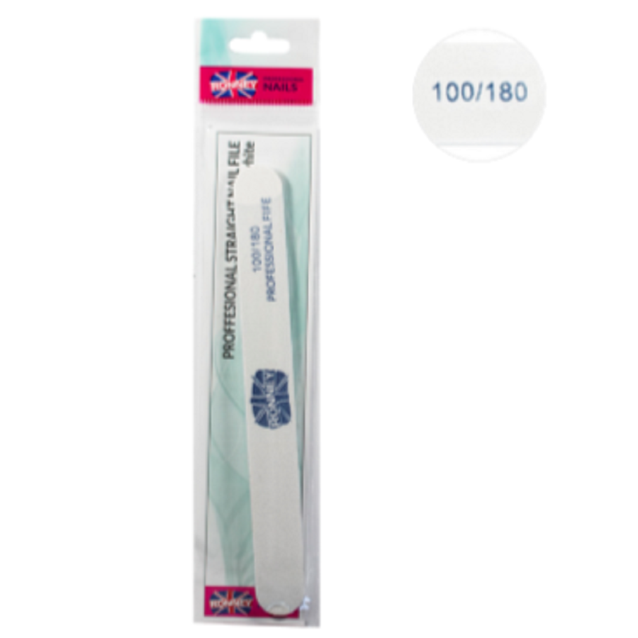 Ronney Professional Premium Nailfile Straight 100/180 White SALE Ronney Professional Premium Nailfile Straight 100/180 White SALE